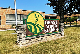 exterior of grant wood elementary school