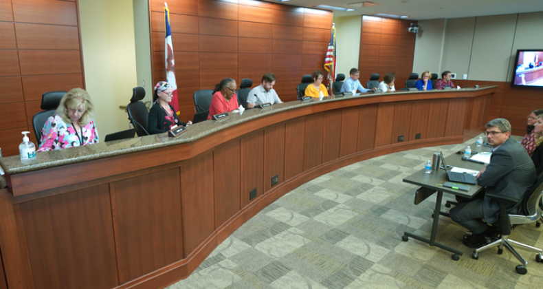 Board of Education during a board meeting