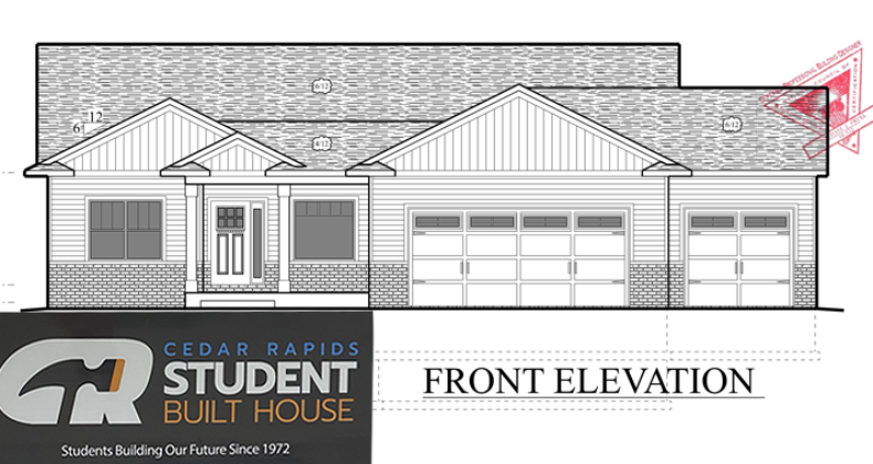 Student built house graphic blueprint plans.