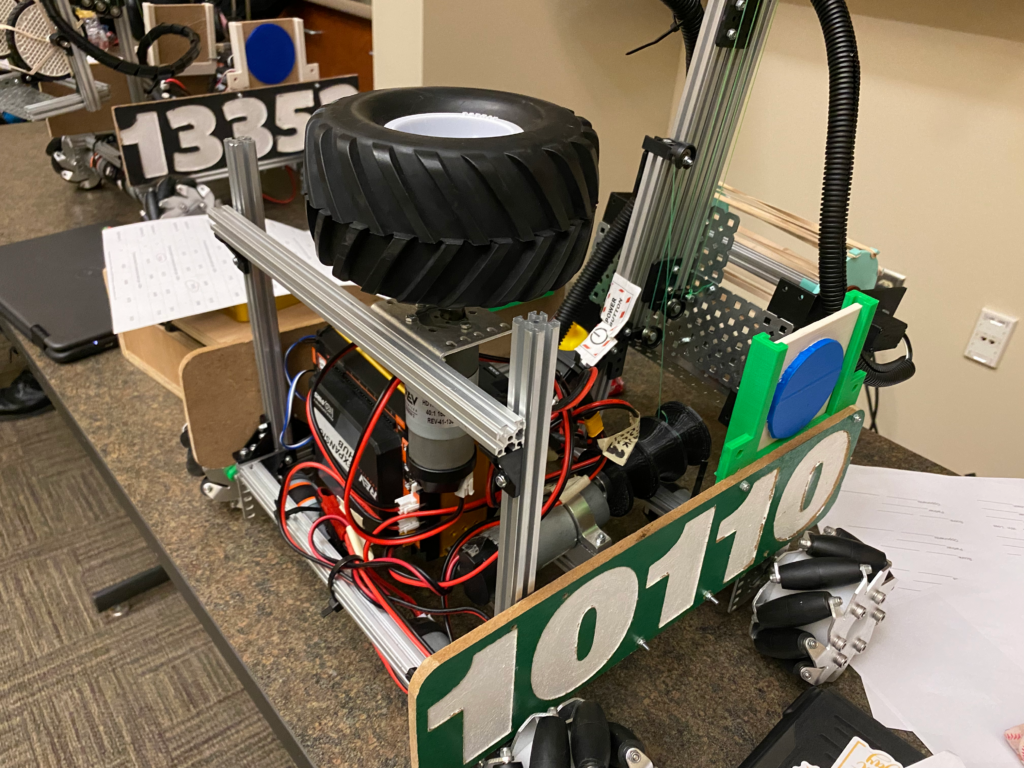 A close of one of the robots participating in the Robot Rumble