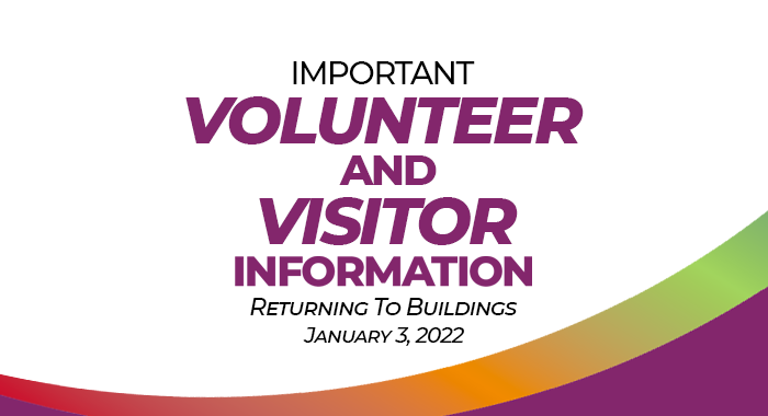 Volunteer and visitors to return to the buildings on January 3, 2022.