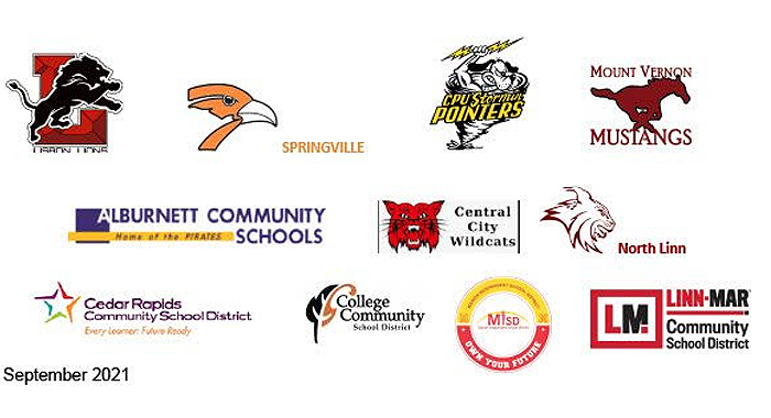 Logos of the surrounding school districts.