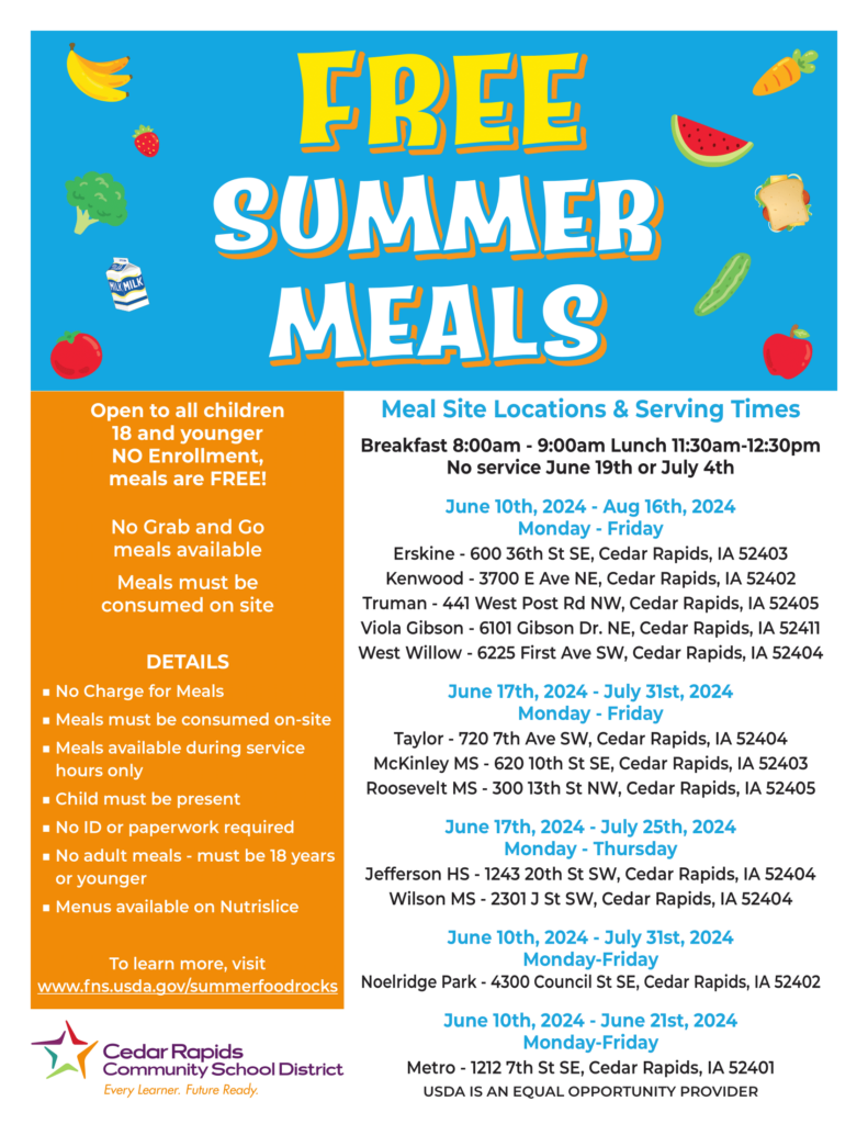 Summer Meals 2024 flyer 1