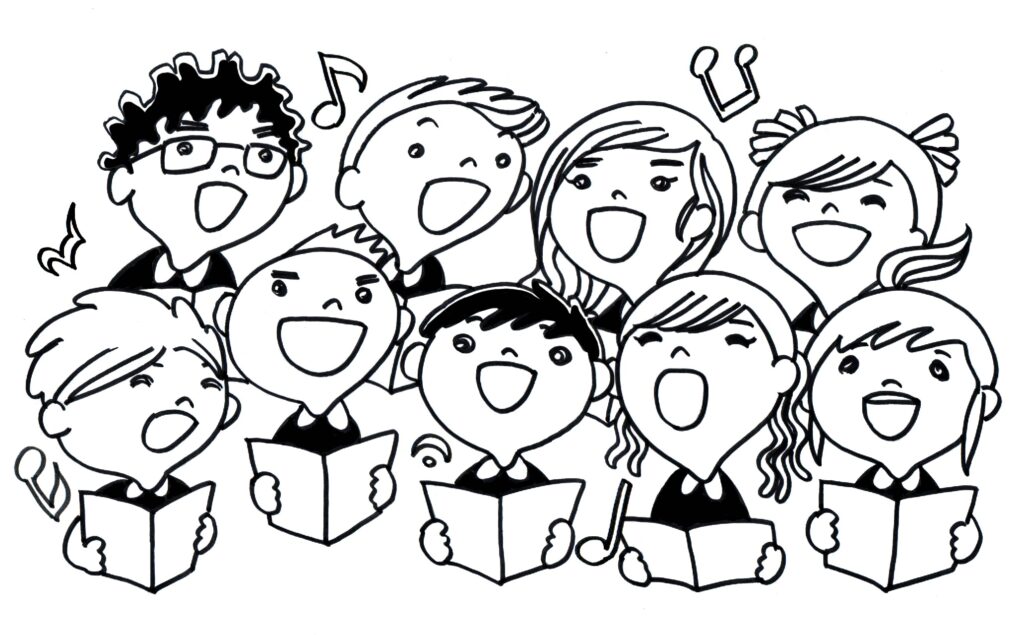 Free image/jpeg Resolution: 2064x1280, File size: 423Kb, Drawing of singing children