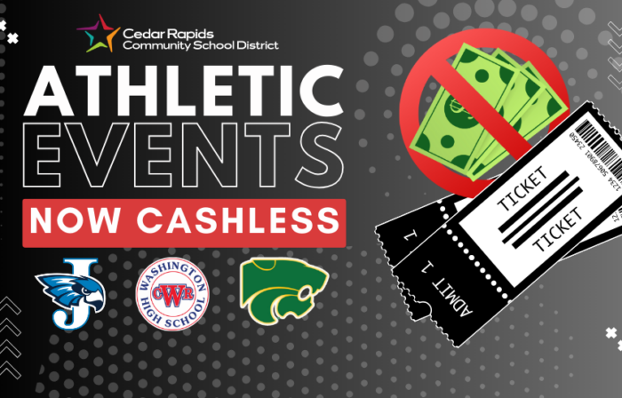 Cashless ticketing for high school athletic events.