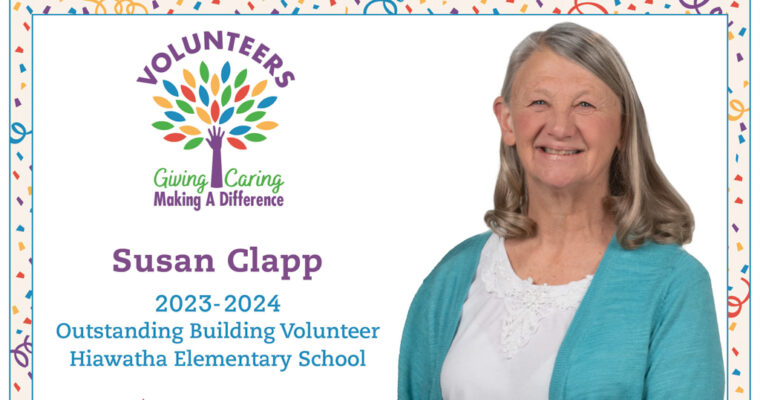 Susan Clapp Hiawatha volunteer of year 2023 24