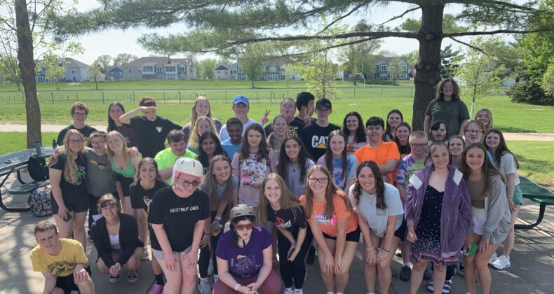 The Best Buddies group enjoys a picnic at a local park