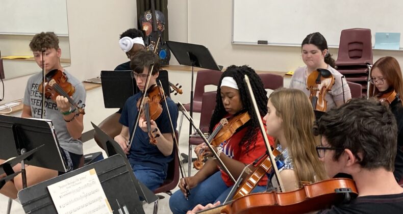 Students attend orchestra camp in the summer to prepare for fall.