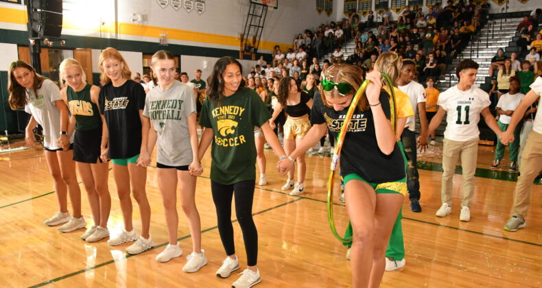 hula hoop challenge at the fall pep assembly