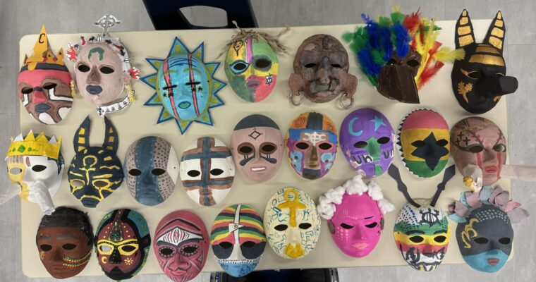 Masks designed by the AP African American History class