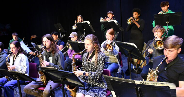 Jazz band performs at the AP Assembly