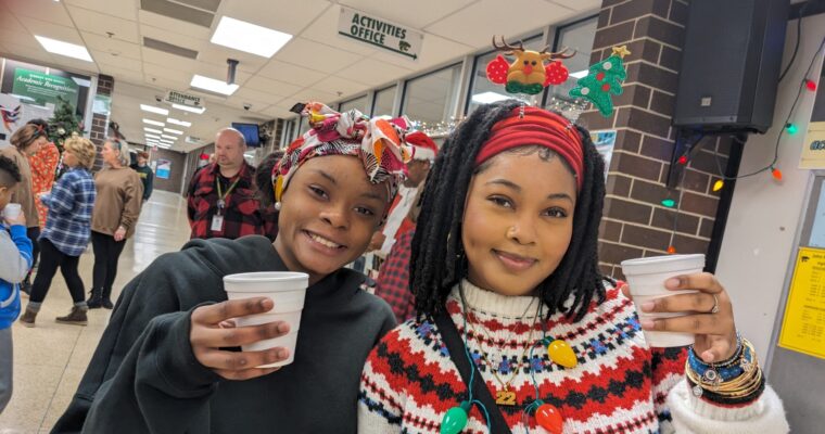 Sharing in some hot cocoa