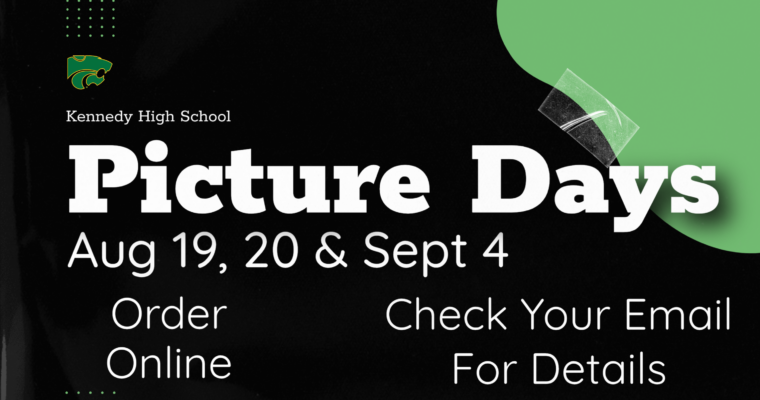 Picture Days will be August 19, 20, and September 4