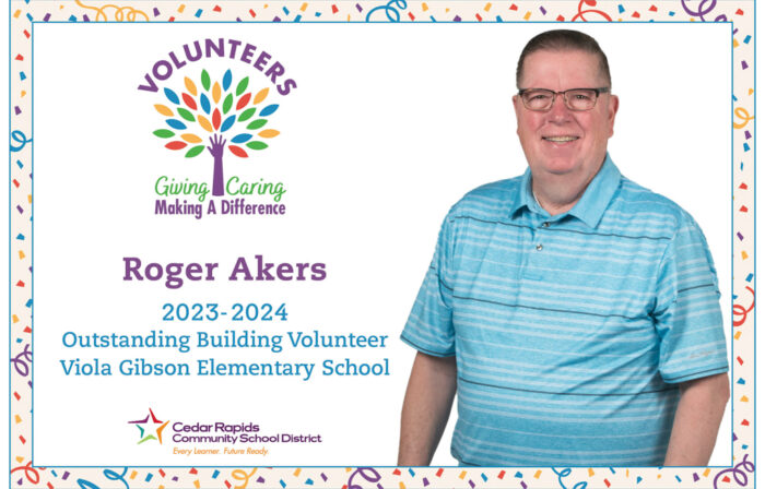 Roger Akers Viola Gibson volunteer of year 2023 24