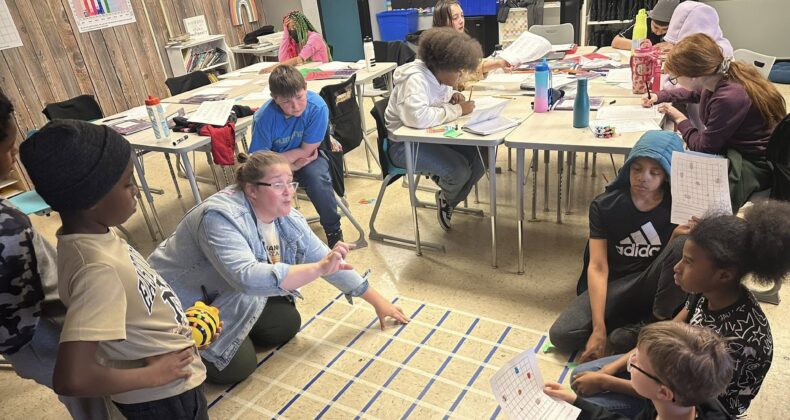 teacher with students