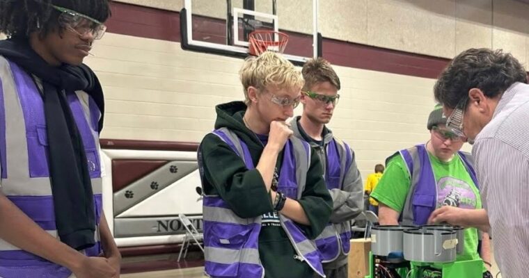 City View robotics team compete at a competition.