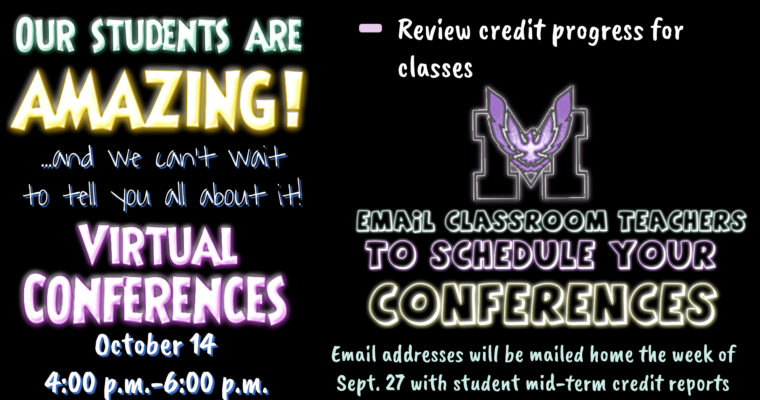 Email teachers to schedule virtual mid-term conferences.