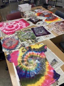 Tie dye projects from the Foundations of Art Class