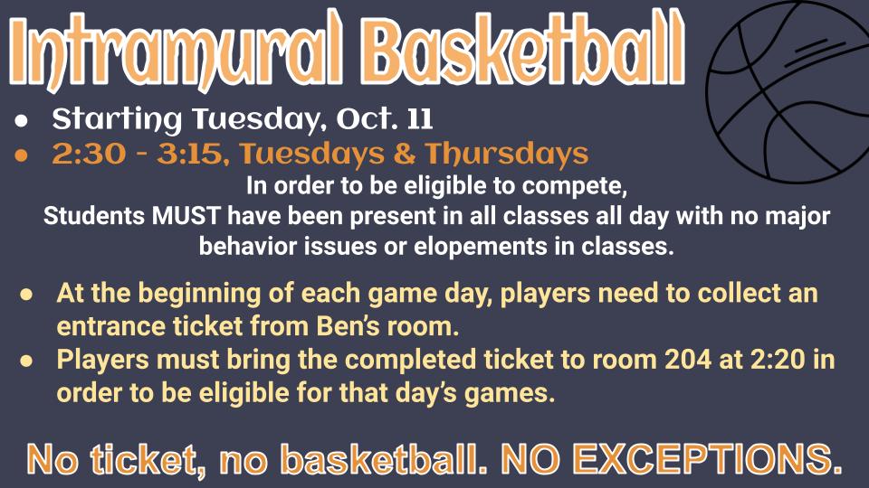 Intramural Basketball Information