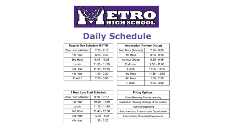 Metro Bell Schedule