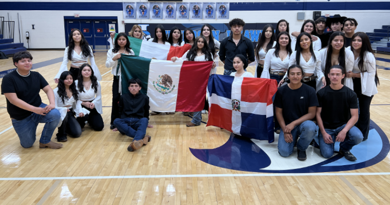 Jefferson students pose for a group picture for Latinx month.